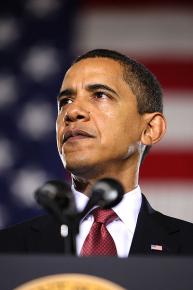 President Obama addressing military service members at Camp Lejeune in North Carolina