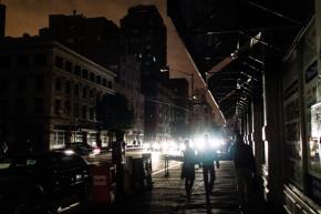 Darkness in lower Manhattan in the aftermath of Sandy