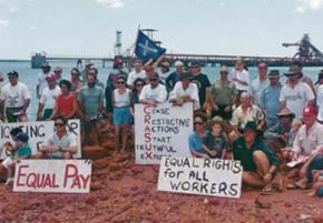 Workers on strike during one of Australia's landmark industrial disputes